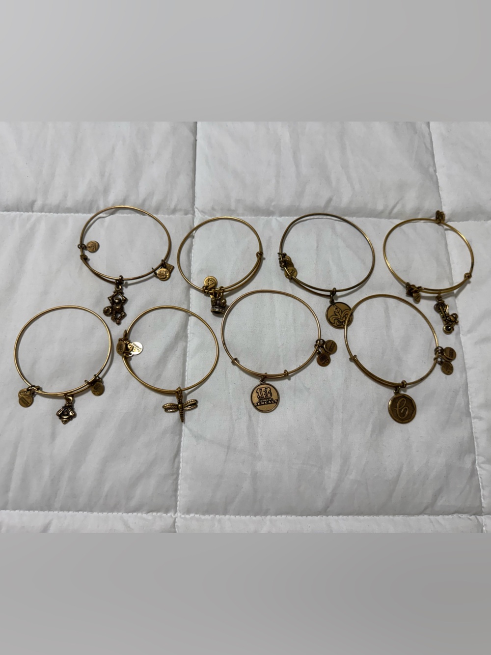 Alex and Ani Gold-Tone Charm Bangle Set of 8